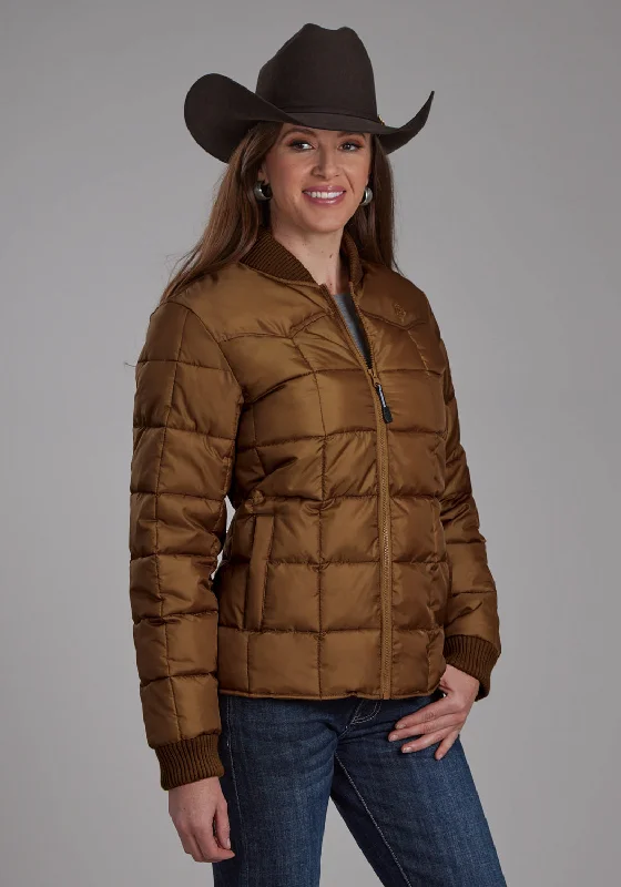 Street Graffiti Design Roper Womens Poly Filled Western Caramel 100% Polyester Insulated Jacket