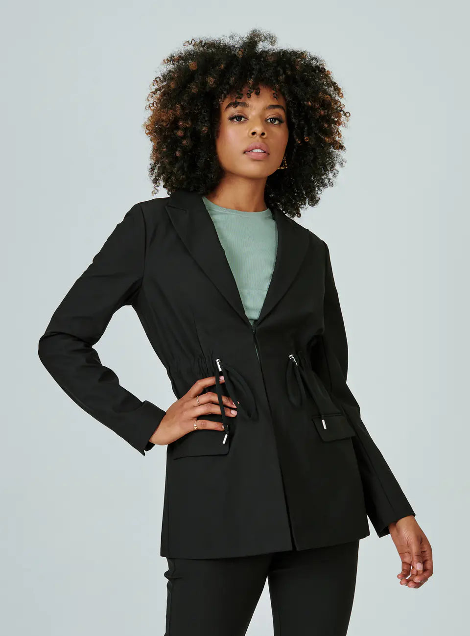 Energetic 7Diamonds Infinity Cinched Waist Blazer Black