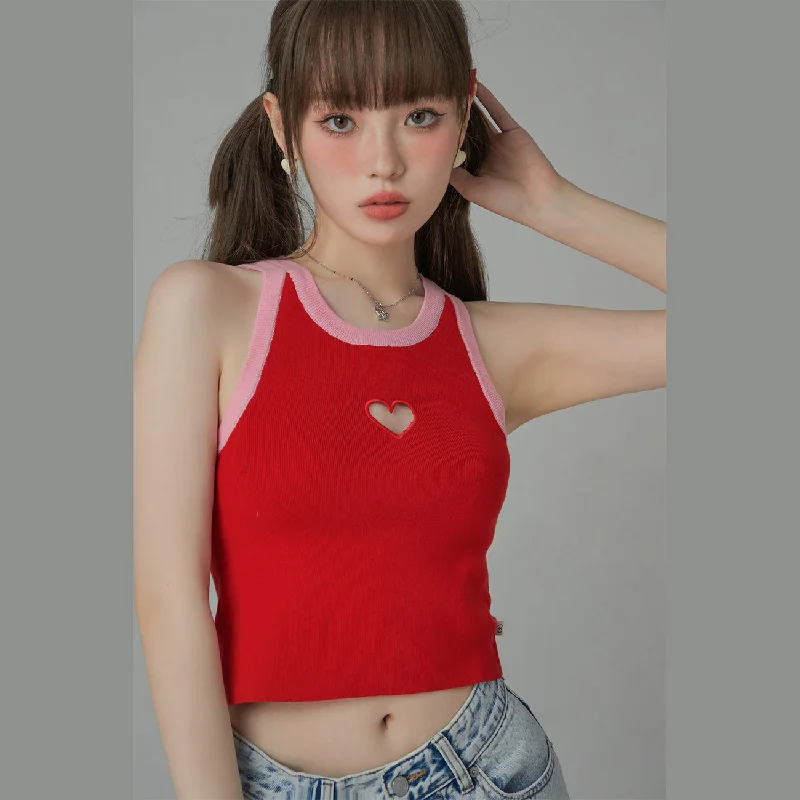 Wandering freely Heart Colored Sleeveless Shirt