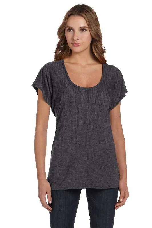 Multi-functional style Bella + Canvas Womens Flowy Short Sleeve Scoop Neck T-Shirt - Heather Dark Grey