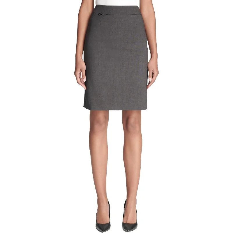 Street Vertical And Horizontal Design Calvin Klein Womens Heathered Lined Pencil Skirt