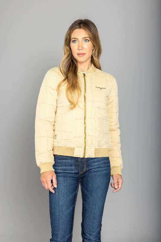 Retro Style Kimes Ranch Womens Bronc Bomber Off White 100% Cotton Cotton Jacket