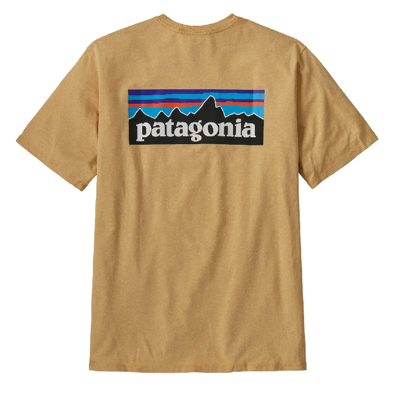 Athleisure Wear Patagonia P-6 Logo Responsibili-Tee Beeswax Tan