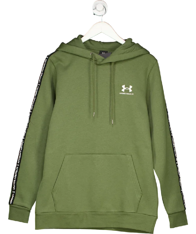 Office Attire Under Armour Green Icon Fleece Taping Hoodie UK M