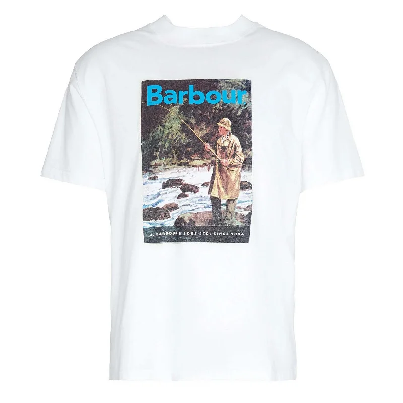 Stylish Trousers Barbour Mortt Oversized Graphic T-Shirt White