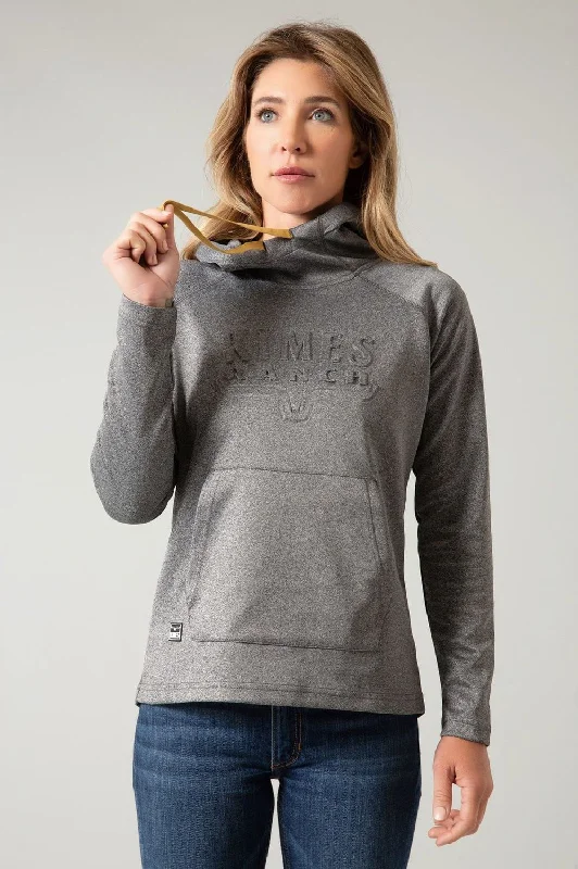 Style Design Kimes Ranch Womens Sedona Bossed Charcoal Heather 100% Polyester Hoodie