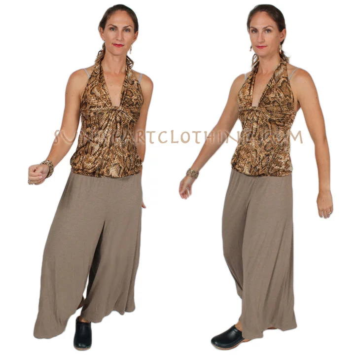 Sports Functional Style HeartString Wide Leg Palazzo Pants Boho Resort Wear 2x-5x