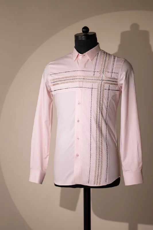 Letter embroidery Perugia Shirt (Pink)