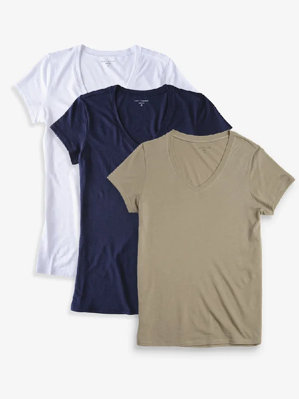 Street Show-off Style Fitted V-Neck Marcy 3-Pack