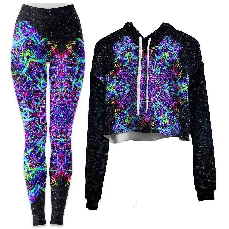 Party Wear Stargate Crop Hoodie and Leggings Combo