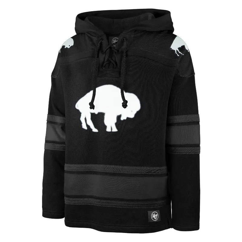 Street-inspired BUFFALO BILLS HISTORIC ANTHRACITE SUPERIOR '47 LACER HOOD