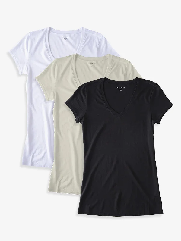 High-quality Fabrics Fitted V-Neck Marcy 3-Pack