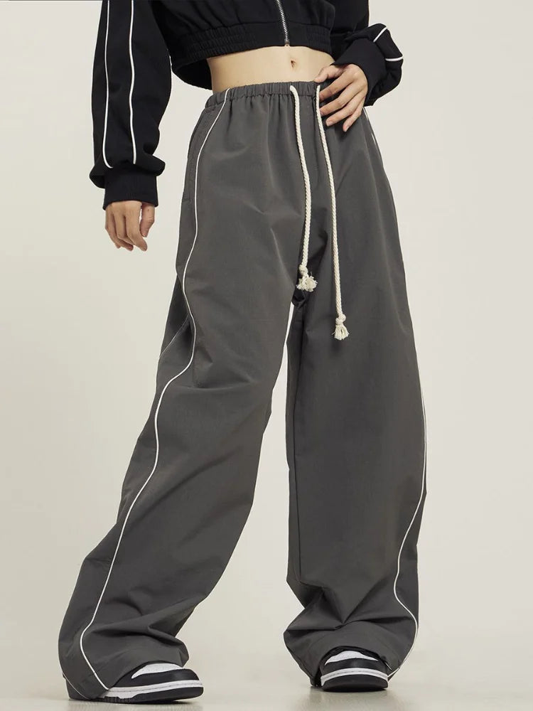 Sports Express Y2K Vintage Striped Baggy Sweatpants Harajuku Techwear Cargo Wide Leg Pant