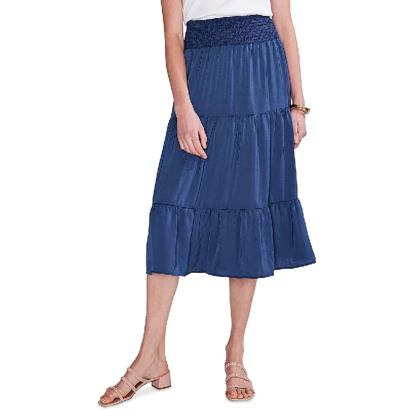 Street Personality Style Nic + Zoe Womens Below Knee Smocked Midi Skirt