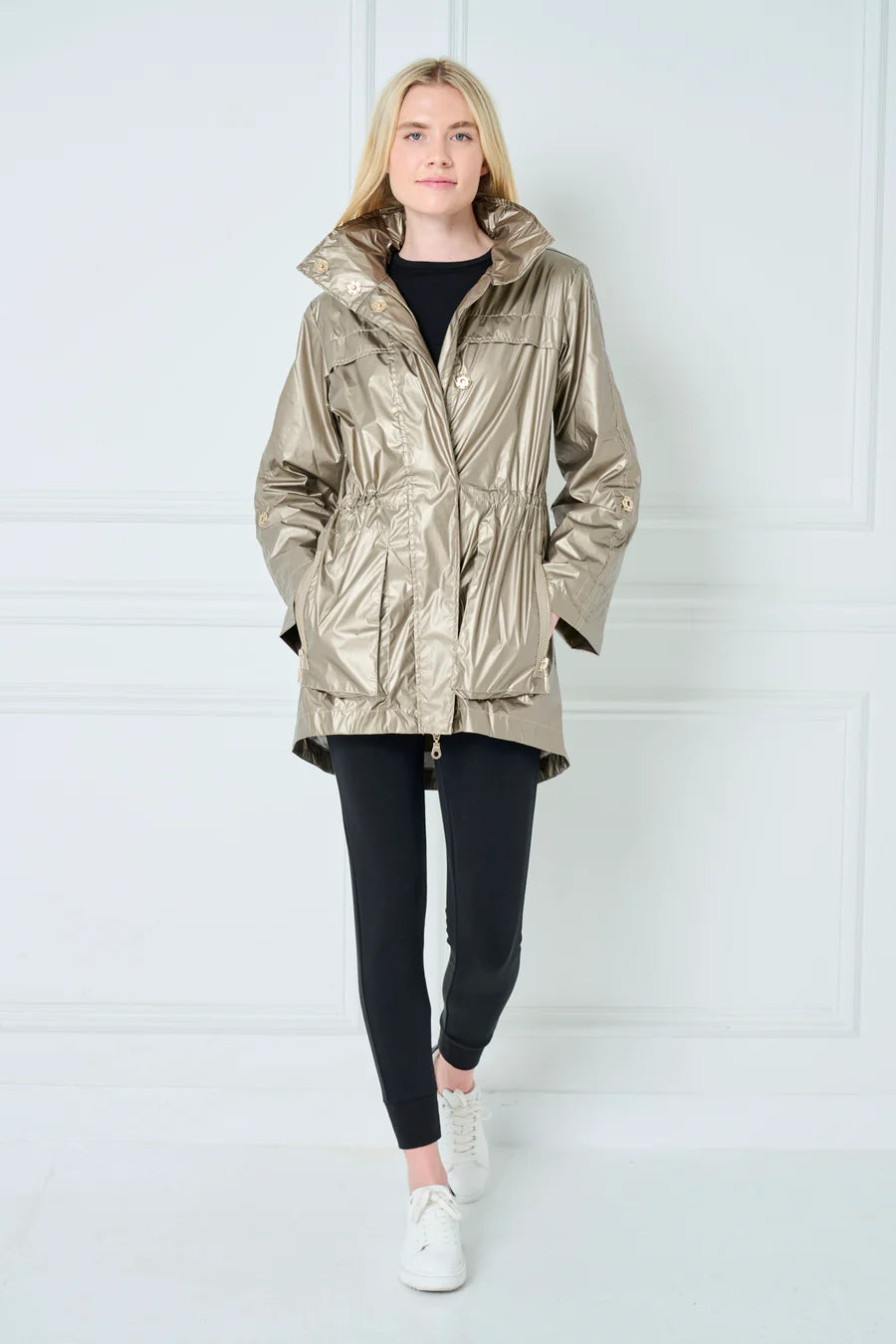 Literary Style Anorak Rain Jacket Gold