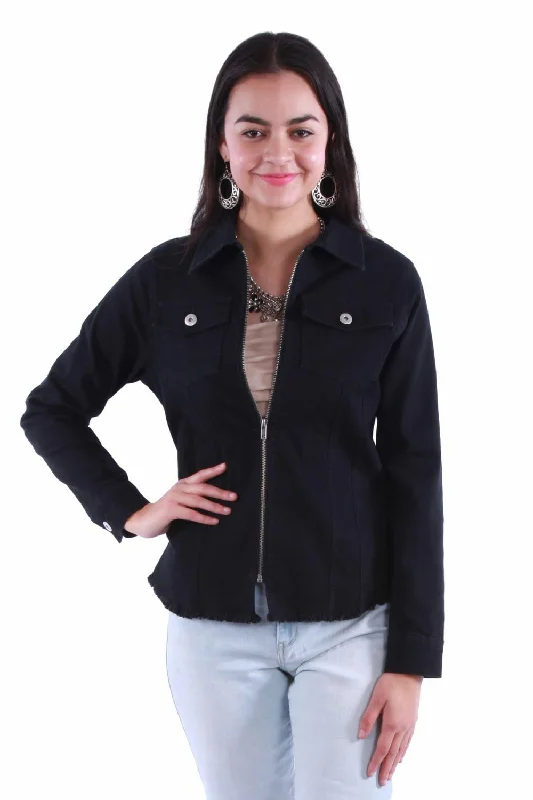 Avant-garde trend Scully Womens Stretch Denim Black Cotton Blend Cotton Jacket