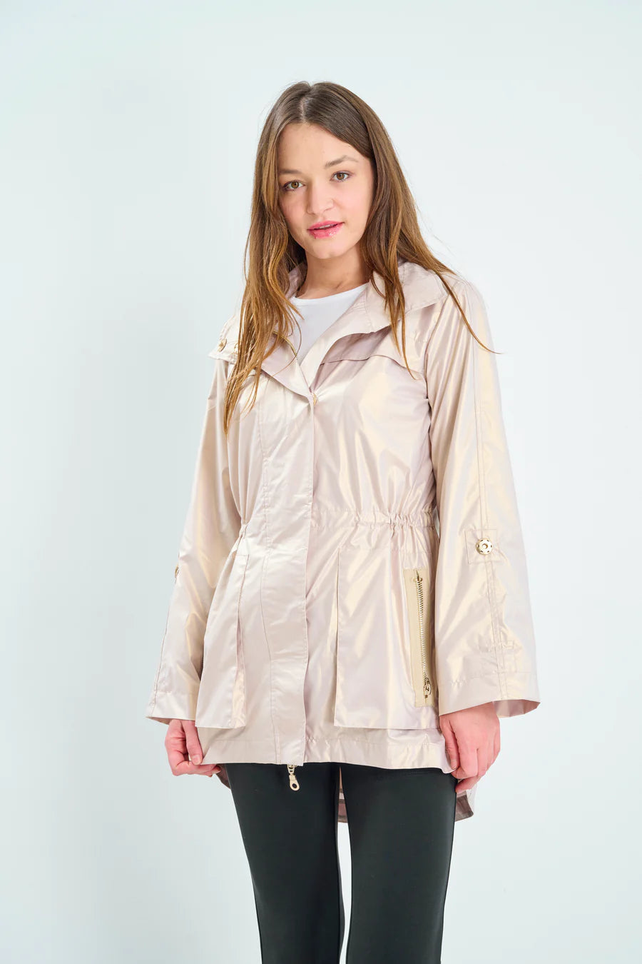 Street Graffiti Design Anorak Rain Jacket Champagne