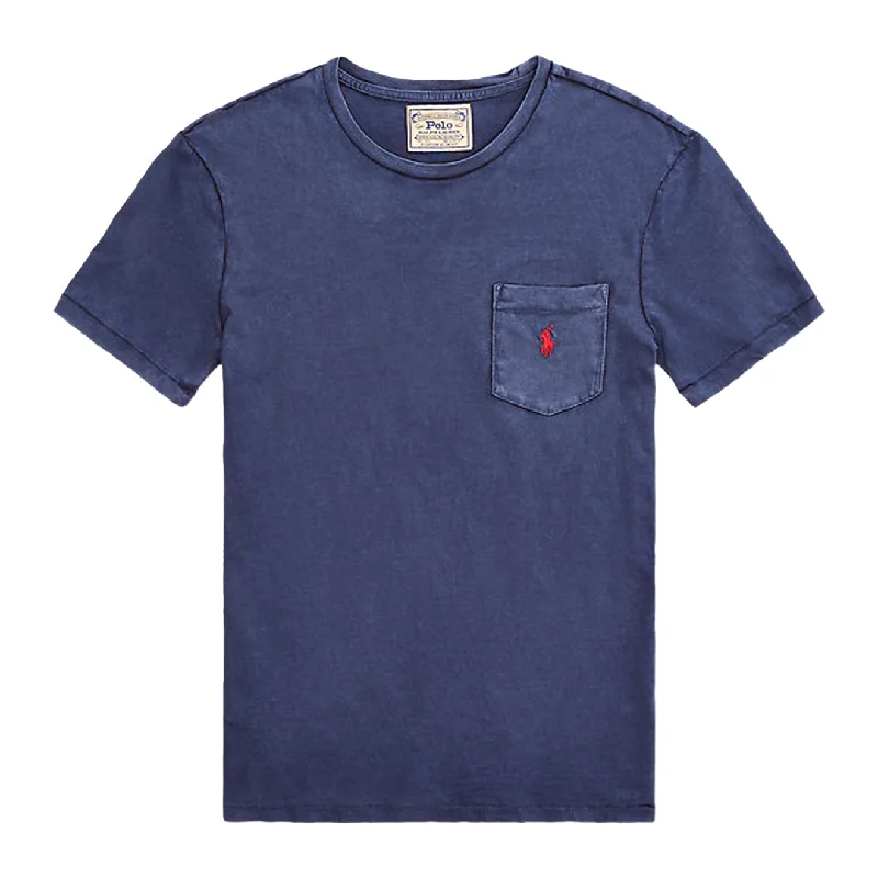 Stylish Trousers Polo Ralph Lauren Pocket Washed T-Shirt Navy