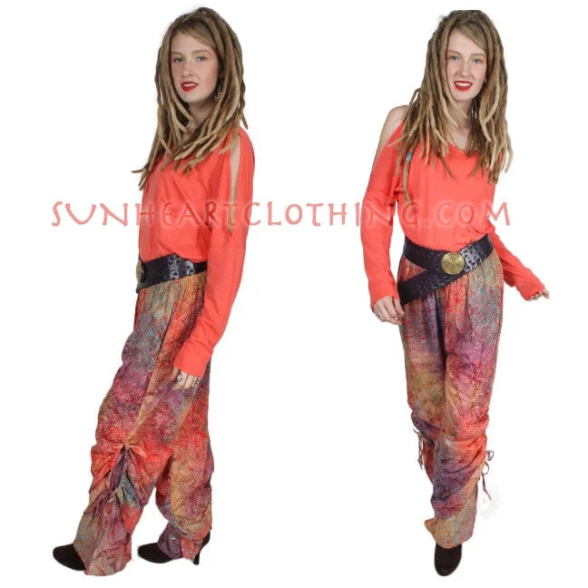 Exquisite workmanship SunHeart Ruched 2 Layer Pant Boho Hippie Chic Sml-XL Sale