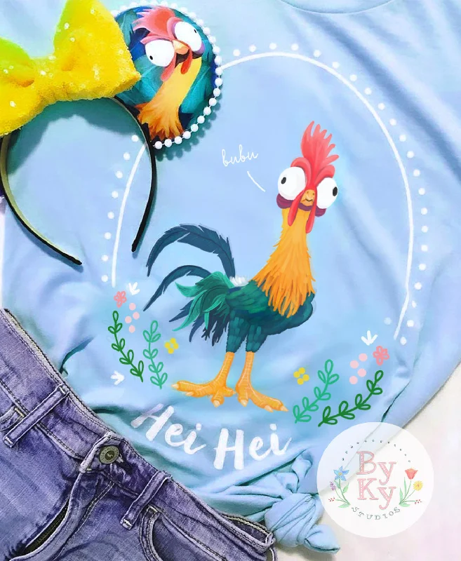 Hip-hop Style Hei Hei Moana Unisex Tee