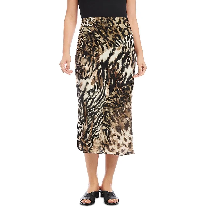 Hooded design Karen Kane Womens Midi Animal Print Midi Skirt