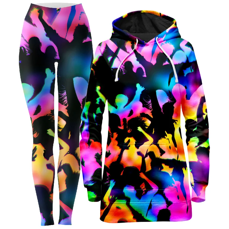 Personality Publicity Good Vibes Hoodie Dress and Leggings Combo