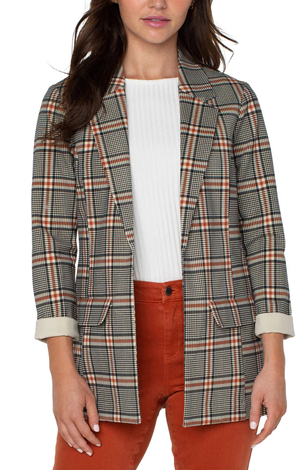 Boutique style Liverpool Boyfriend Blazer with Pattern BK/CINN TRT PLD