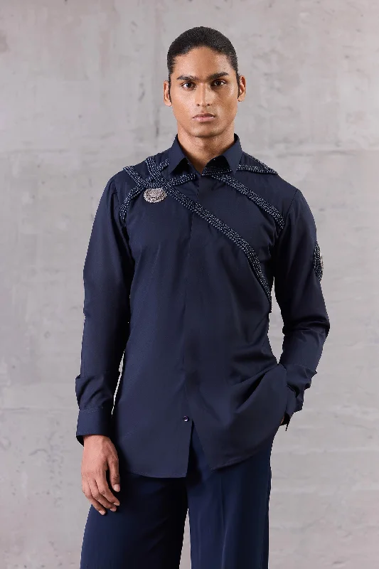 Sports outdoor style Navy Blue Bead Magic Shirt