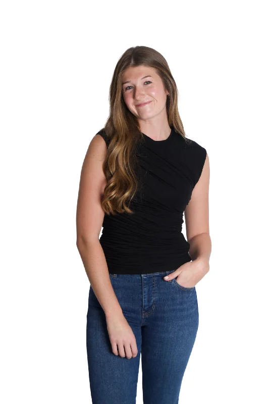 Trendy and versatile Ester Twist Tank in Black