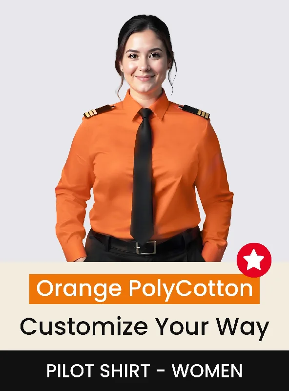 Advanced Customization Custom Orange Pilot Shirt Women