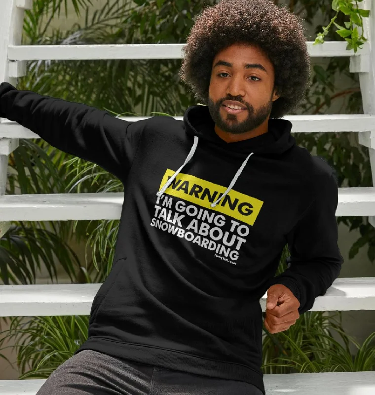 Graphic Tees Men's Warning, Snowboarder! Organic Pullover Hoodie