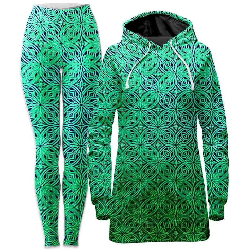 Sports litigation style Psy Moski Foam Hoodie Dress and Leggings Combo