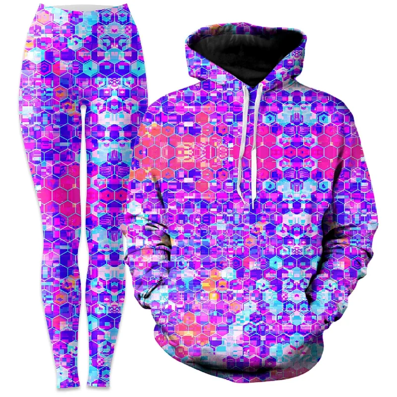 Trendy Traveler Blocks Of Life Hoodie and Leggings Combo