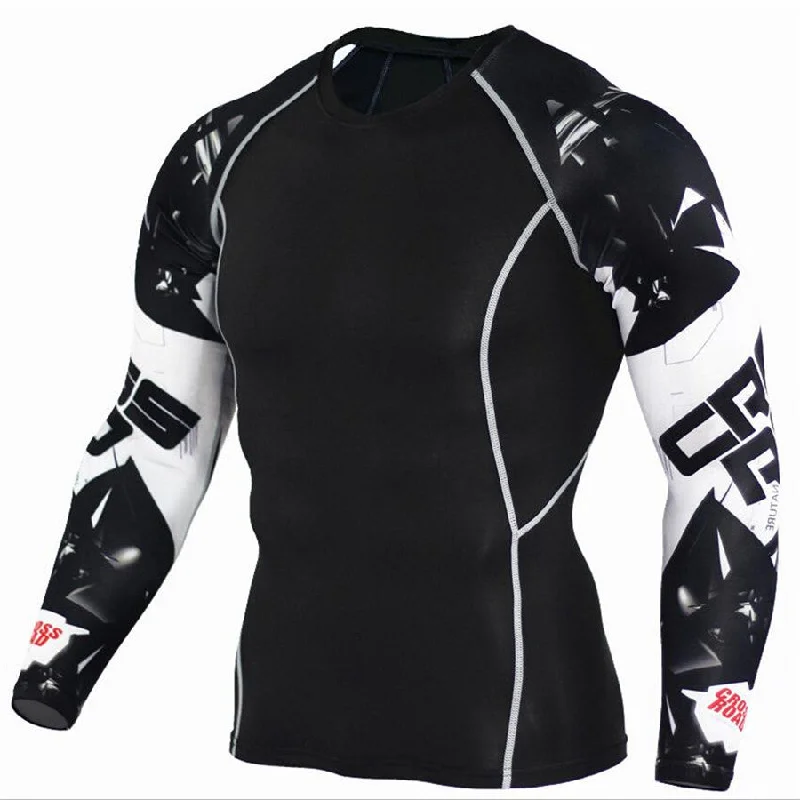 Funky Prints Mens Compression Shirts 3D Teen Wolf Jerseys Long Sleeve T Shirt Fitness Men Lycra MMA Crossfit T-Shirts Tights Brand Clothing