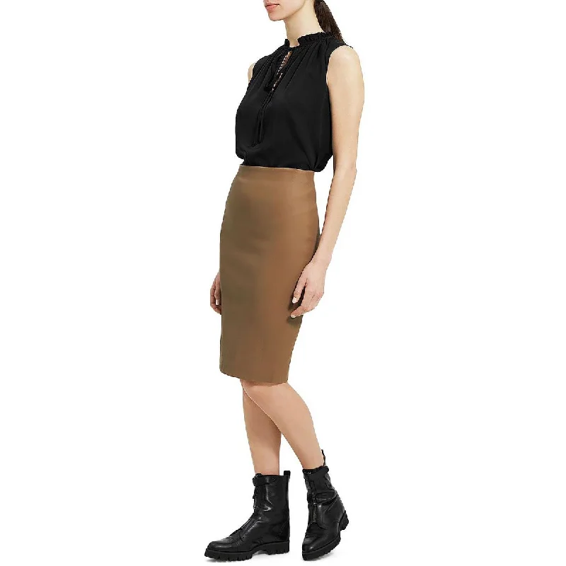 Street Style Theory Womens Faux Leather Cotton Pencil Skirt