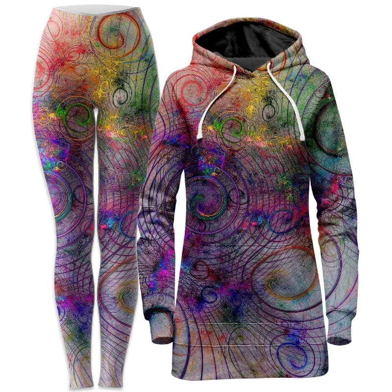 Sports Fitness Style Mental Tweak Hoodie Dress and Leggings Combo