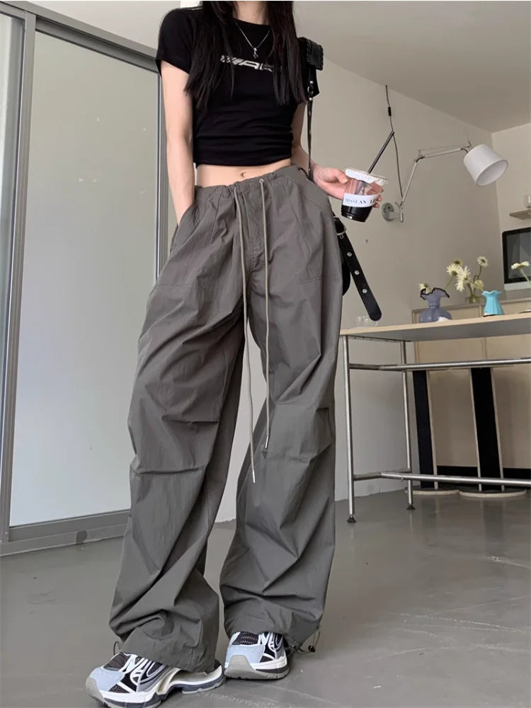 Short skirt design Y2K Vintage Cargo American Retro Baggy Sweatpants Oversized Kpop Hippie Pant