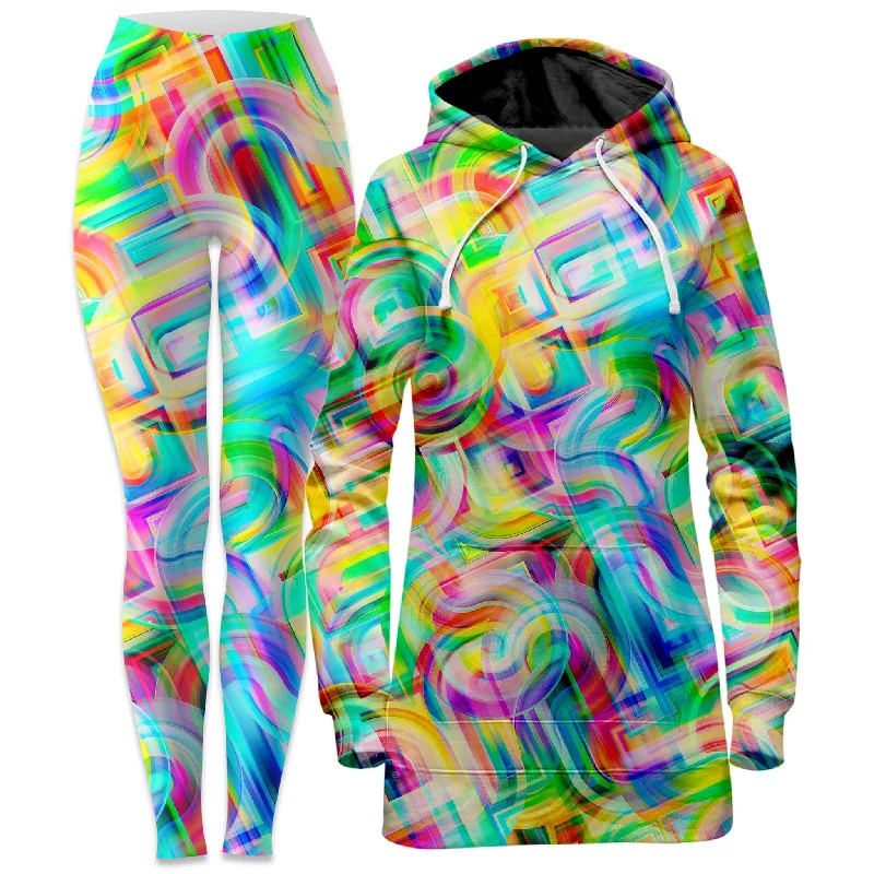 Slim Fit Tropical Nectar Hoodie Dress and Leggings Combo