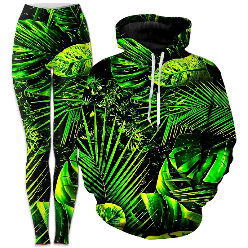 Sports Functional Style Junglist Hoodie and Leggings Combo