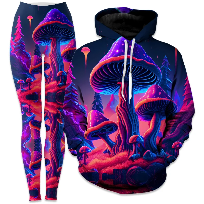 Round neck design Shroom Trip Hoodie and Leggings Combo