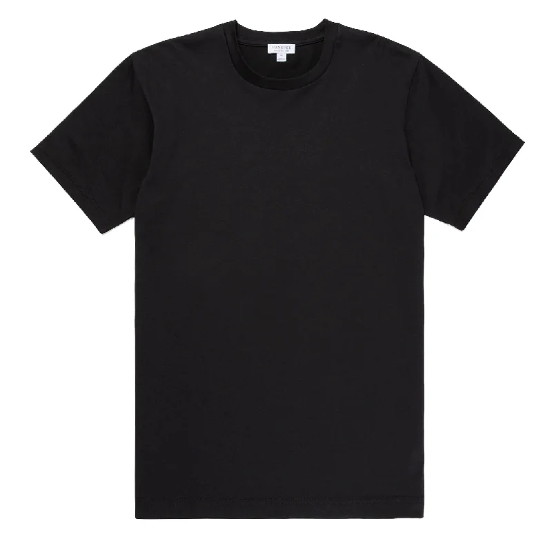 Business Attire Sunspel Riviera Midweight T-Shirt Black