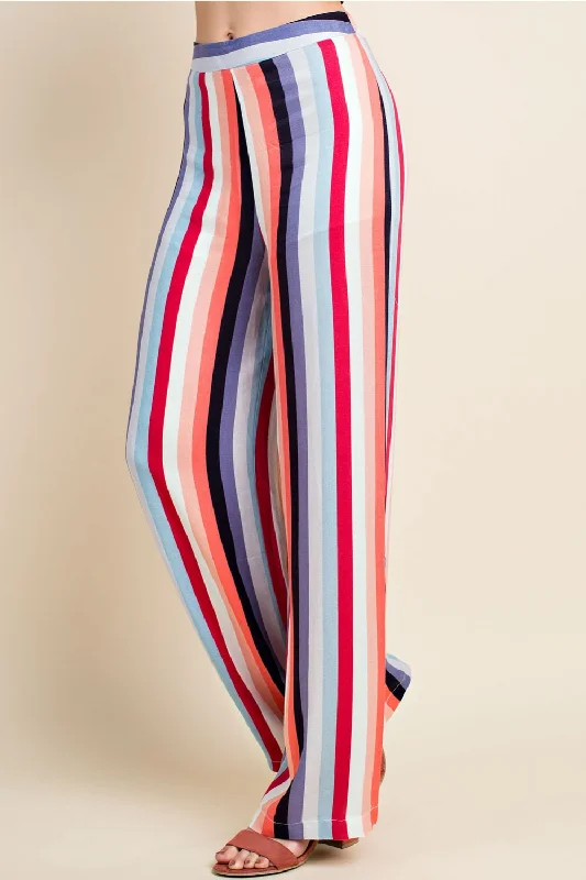 British casual Luna Striped Pants, Dark Multi