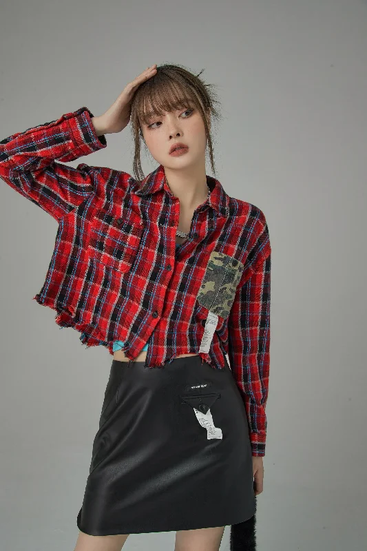 Printed pattern It Always Matter Plaid Cropped Shirt