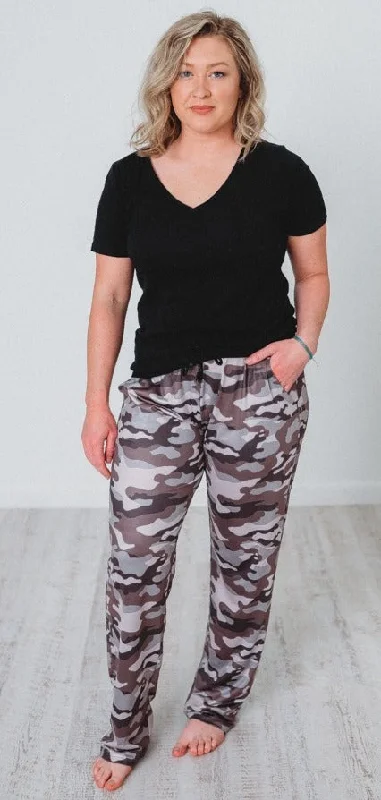 Single-shoulder Neck Design Camo Joggers