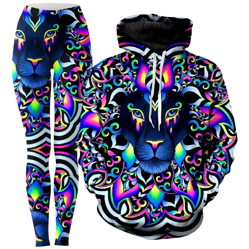 Advanced Customization Electric Lion Hoodie and Leggings Combo