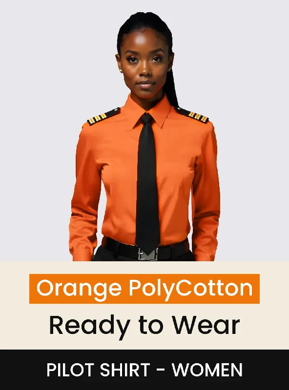 Nightclub Style Orange Standard Pilot Shirt Women