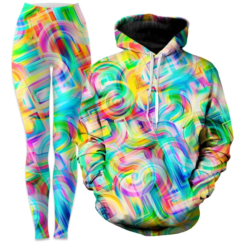 Comfortable down Tropical Nectar Hoodie and Leggings Combo