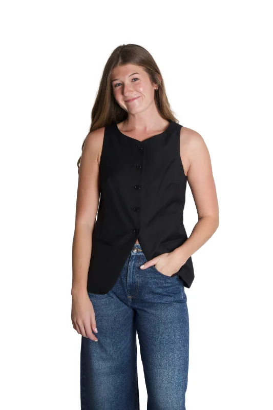 Luxury and fashionable Anna Vest in Rich Black