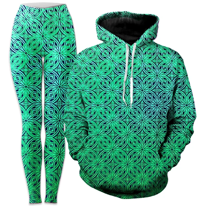 Sports Zipper Style Psy Moski Foam Hoodie and Leggings Combo