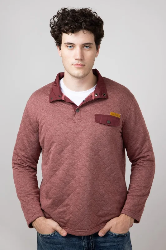 Urban Sneakers Simply Southern Quilted Pullover for Men in Garnet | PP-0224-MN-PULL-QLTD-GARNET